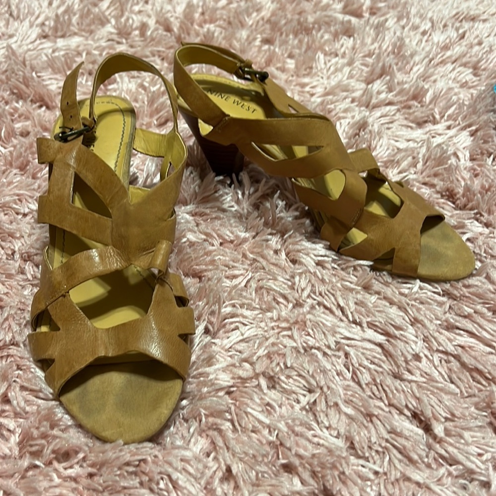 Nine West Stacked Heel Sandals